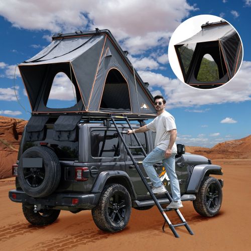 Explorer Rooftop Tent Hardshell with Luggage Racks&Replaceable Netting Rain Curtains, Truck Bed Tent for Camping, Pop Up Roof Top Tents for Truck Jeep Explorer Rooftop Tent Hardshell with Luggage Racks&Replaceable Netting Rain Curtains, Truck Bed Tent for Camping, Pop Up Roof Top Tents for Truck Jeep